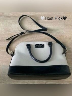 🖤HP Kate Spade ♠️ Black & White Crossbody Satchel Bag Purse Excellent Condition